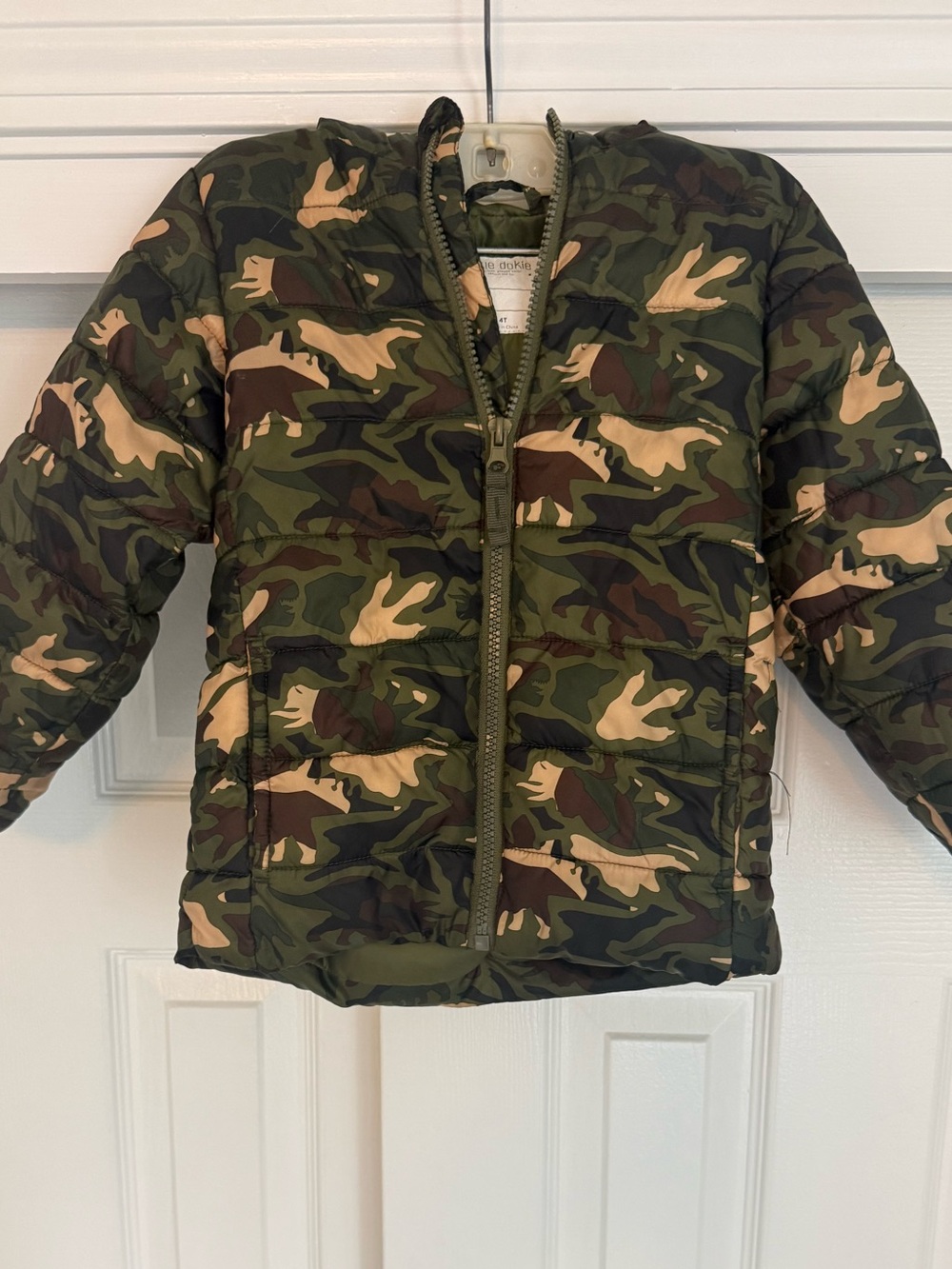 okie dokie Kids Camo Puffer Jacket in Green, Brown, Tan